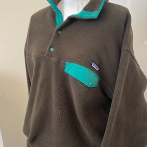 Brown Patagonia Synchilla Button Fleece Jacket